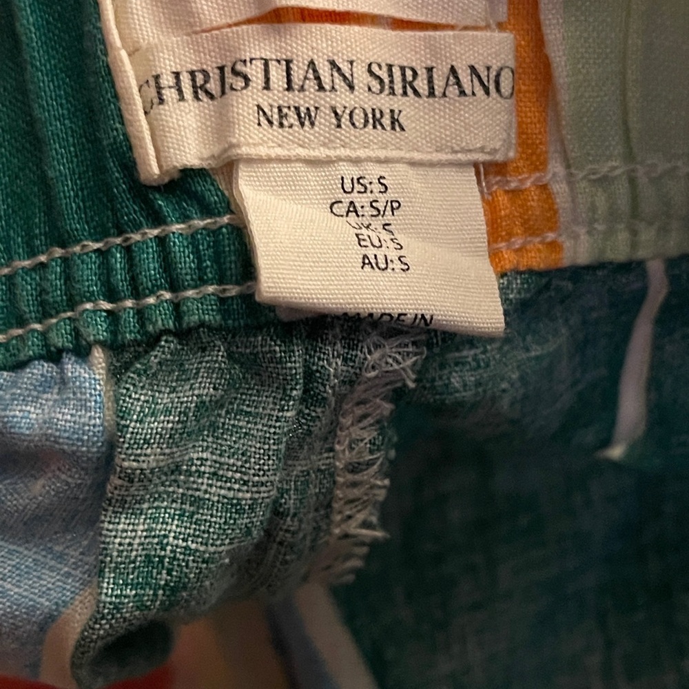Christian Soriano AbstrctPrint Wide-Leg Pants 100% Linen Elastic waist Sz S NWOT - Picture 13 of 15